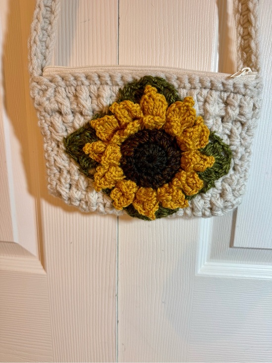 Handmade Handbags - Handmade Sunflower Crochet Crossbody Bags All 3 for one price!